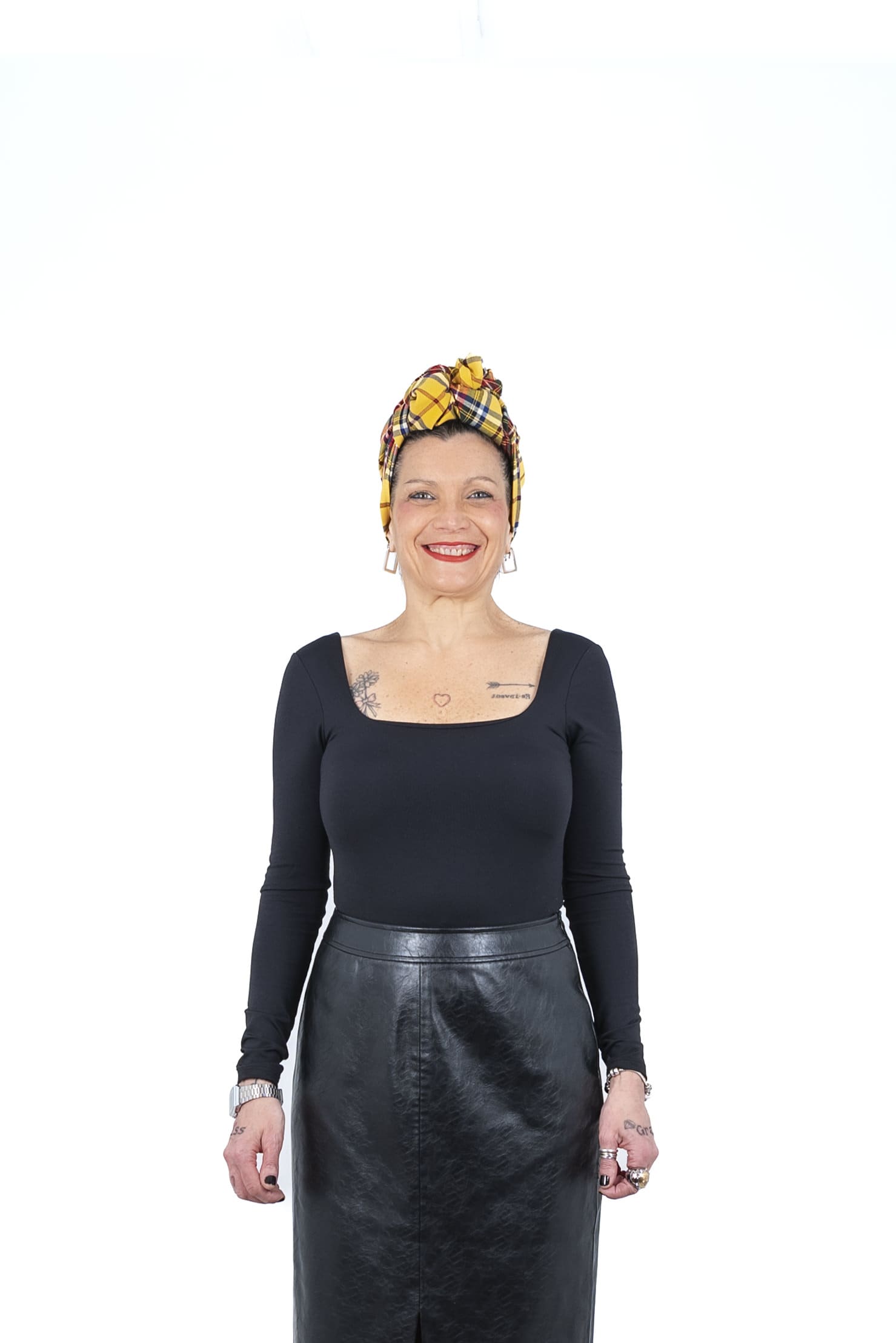 Turbante Cuadro Escocés Amarillo